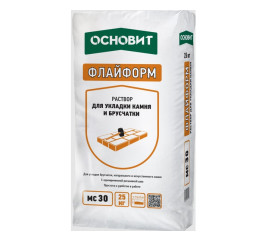 Раствор для укладки камня с одновременной расшивкой шва Основит Флайформ MC30 графит 023, 25 кг