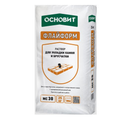 Раствор для укладки камня с одновременной расшивкой шва Основит Флайформ MC30 G серый 020, 25 кг
