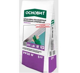 Шпаклевка полимерная финишная Основит Эконсилк PP38 W супербелый, 5 кг